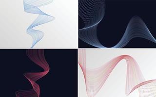 Add visual interest to your project with this set of 4 vector wave backgrounds