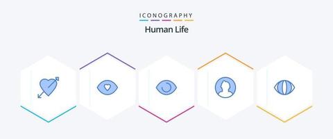 Human 25 Blue icon pack including . . avatar. vision. eye vector
