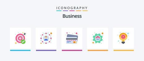 paquete de iconos de 5 planos de negocios que incluye estrategia. negocio. tarjeta. productividad. excelencia. diseño de iconos creativos vector