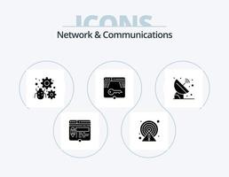 Network And Communications Glyph Icon Pack 5 Icon Design. form. key. point. secure. setting vector