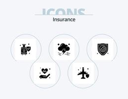 Insurance Glyph Icon Pack 5 Icon Design. protection. thunderstorm. insurance. storm. cloud vector