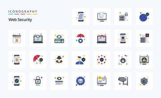 25 Web Security Flat color icon pack vector