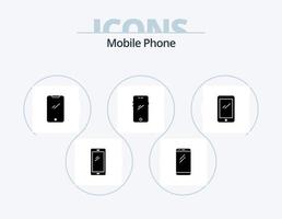Mobile Phone Glyph Icon Pack 5 Icon Design. . vector
