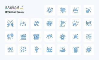 25 Brazilian Carnival Blue icon pack vector