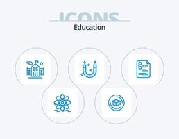 Education Blue Icon Pack 5 Icon Design. . education. education. school. file vector