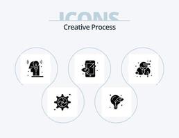 paquete de iconos de glifo de proceso creativo 5 diseño de iconos. diseño. proceso. proceso. creativo. proceso vector