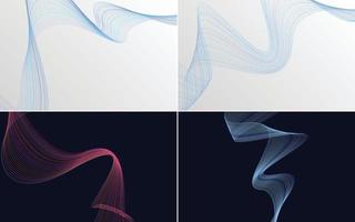 Collection of geometric minimal lines pattern set vector