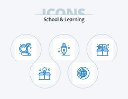 School And Learning Blue Icon Pack 5 Icon Design. . box. graduation. education. book vector