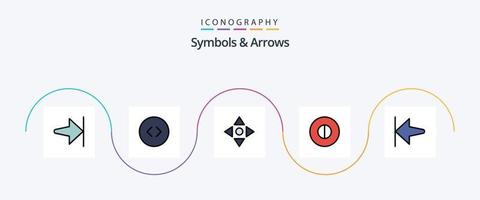 Symbols and Arrows Line Filled Flat 5 Icon Pack Including . navigate. start. arrow vector