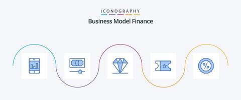 paquete de iconos de finanzas azul 5 que incluye . manos. dinero vector