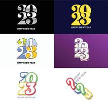 Big Collection of 2023 Happy New Year symbols Cover of business diary for 2023 with wishes vector