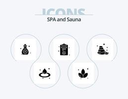 Sauna Glyph Icon Pack 5 Icon Design. . nature. soft skin. sauna. lotus vector