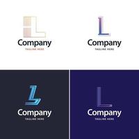 letra l diseño de paquete de logotipos grandes diseño de logotipos modernos y creativos para su negocio vector