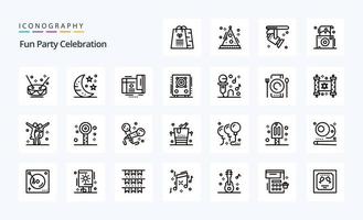 25 Party Line icon pack vector
