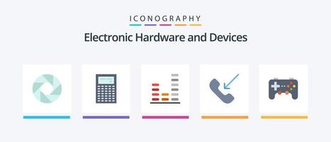 paquete de iconos flat 5 de dispositivos que incluye el dispositivo. teléfono. audio. extrovertido. llamar. diseño de iconos creativos vector