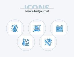 paquete de iconos azules de noticias 5 diseño de iconos. noticias. grabación. noticias. registro. noticias vector