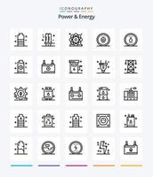 Creative Power And Energy 25 OutLine icon pack  Such As energy. computing. fluorescent. power. molecule vector