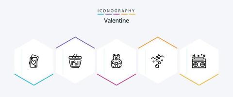 Valentine 25 Line icon pack including love. love. cart. day. valentine vector