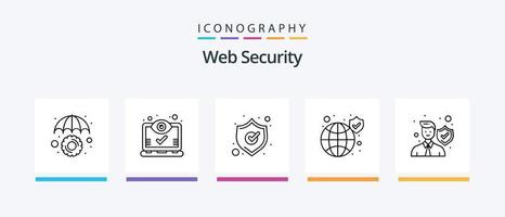 Web Security Line 5 Icon Pack Including shield. protection. protection. virus. error. Creative Icons Design vector