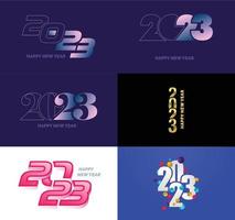 Big Set of 2023 Happy New Year logo text design 2023 number design template vector