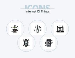 internet de las cosas paquete de iconos llenos de línea 5 diseño de iconos. Internet. móvil. Internet de las Cosas. enrutador Internet vector