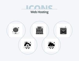 Web Hosting Glyph Icon Pack 5 Icon Design. hosting. statistic. hosting. hosting. analysis vector