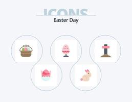 Easter Flat Icon Pack 5 Icon Design. celebration. egg. basket. easter. boiled vector