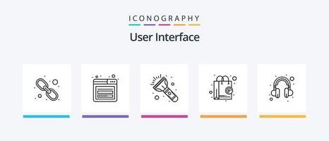 paquete de iconos de la línea 5 de la interfaz de usuario que incluye . mirar. cronograma. reloj de pared. reloj. diseño de iconos creativos vector