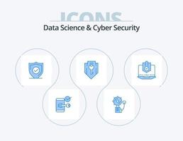 Data Science And Cyber Security Blue Icon Pack 5 Icon Design. protection. access. bell. secure. protection vector