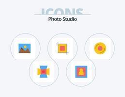 Photo Studio Flat Icon Pack 5 Icon Design. studio. cd. landscape. transform. crop vector