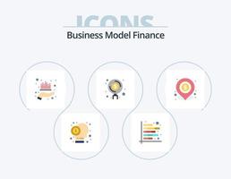 paquete de iconos planos de finanzas 5 diseño de iconos. fondos. finanzas. financiero. poder. gestión vector