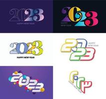 Big Collection of 2023 Happy New Year symbols Cover of business diary for 2023 with wishes vector