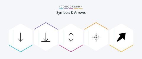 Symbols and Arrows 25 Glyph icon pack including . arrow. vector