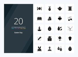 20 Easter Solid Glyph icon for presentation vector