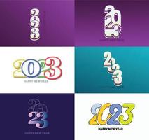 Big Collection of 2023 Happy New Year symbols Cover of business diary for 2023 with wishes vector