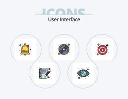 diseño de iconos del paquete de iconos llenos de línea de interfaz de usuario 5. . clima. luz. lluvioso. escribir vector