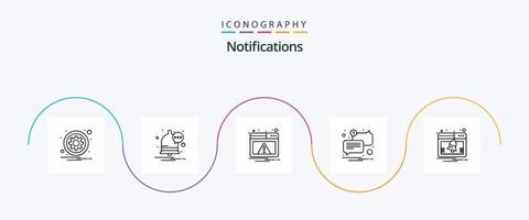 Notifications Line 5 Icon Pack Including activity. unread. web. message. chat vector