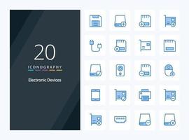 20 Devices Blue Color icon for presentation vector