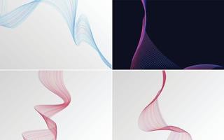 use estos fondos abstractos de líneas onduladas para mejorar sus diseños vector