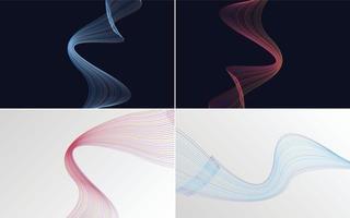 Collection of geometric minimal lines pattern set vector