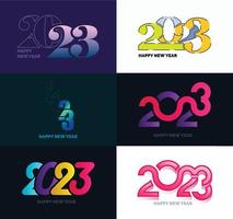 Big Collection of 2023 Happy New Year symbols Cover of business diary for 2023 with wishes vector