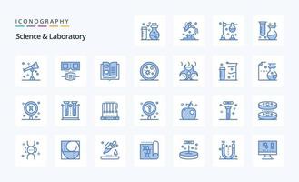 25 Science Blue icon pack vector