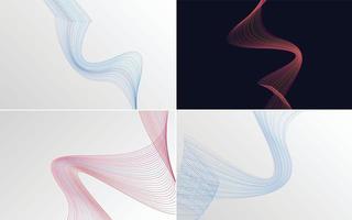 Set of 4 geometric wave pattern backgrounds for your projects vector