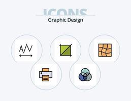 Design Line Filled Icon Pack 5 Icon Design. . pencil. . grid vector