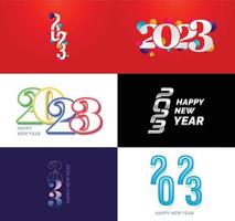 Big Collection of 2023 Happy New Year symbols Cover of business diary for 2023 with wishes vector