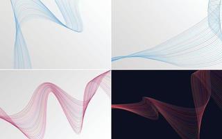 Make your designs stand out with these abstract waving line backgrounds vector