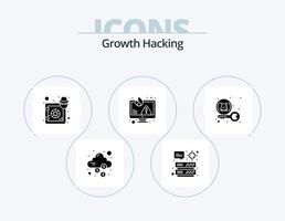 Hacking Glyph Icon Pack 5 Icon Design. storage. data. target. computer. safe vector