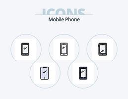 Mobile Phone Line Filled Icon Pack 5 Icon Design. . vector
