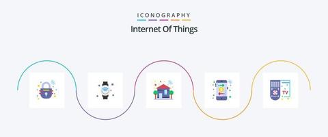 Internet Of Things Flat 5 Icon Pack Including smart. online. wifi. arrow. wifi vector