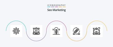 paquete de iconos de la línea 5 de marketing seo que incluye el sitio web. Hipervínculo. junta. enlace. solución vector